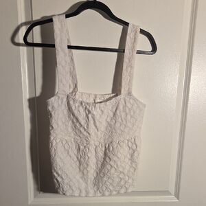 Elegant White Textured Women's Crop Top